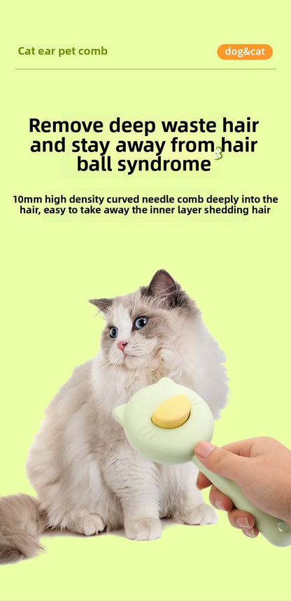 Cat Dog Grooming Brush Deshedding Tool for Loose Fur Removal Slicker Brush Pet Hair Care Essential