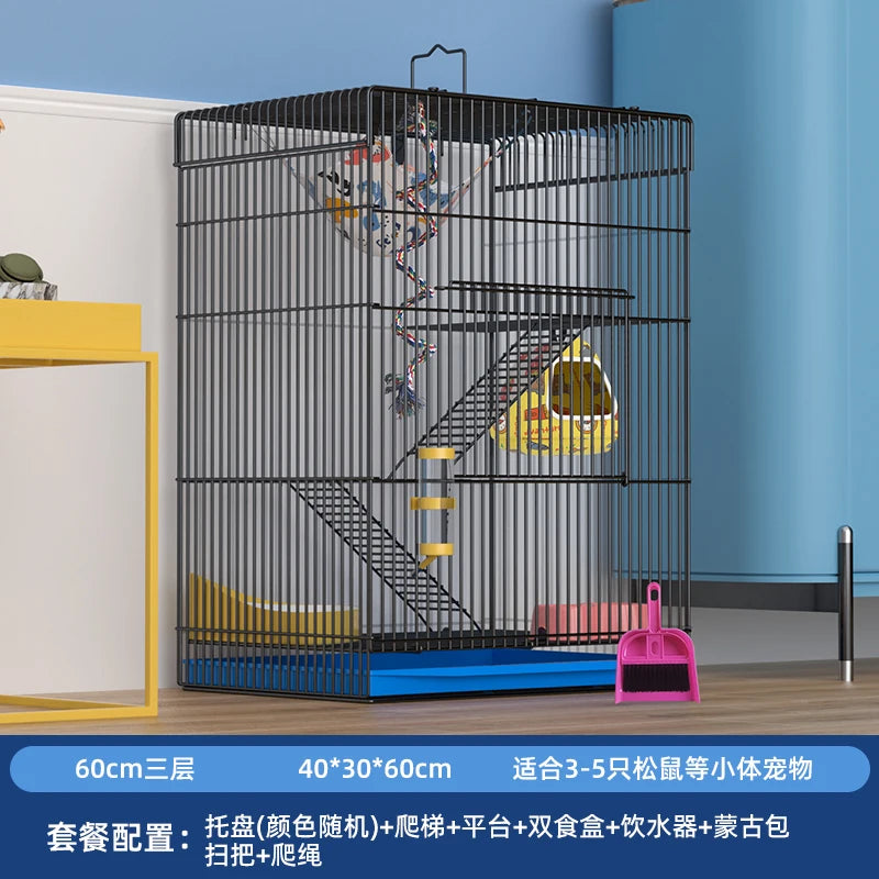 ‌Jumbo Hedgehog Sugar Glider Cage - Reinforced Escape-Proof Habitat, Chew-Resistant Large Base for Rats Hamsters
