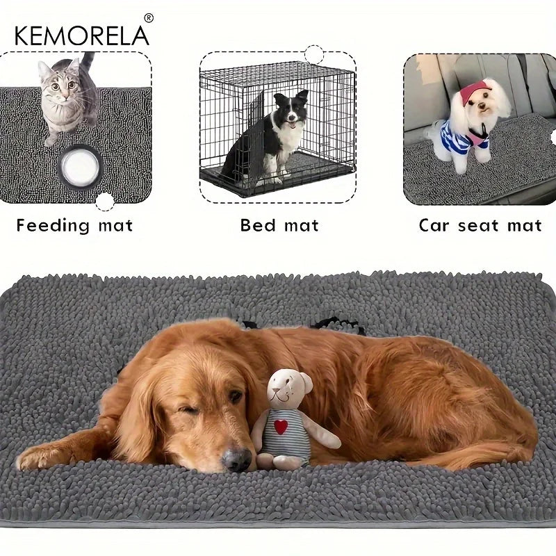 Super Absorbent Mud Mat for Dogs - Quick Dry Microfiber, Non-Slip, Washable, and Easy to Clean - Perfect for Indoor Entry Door