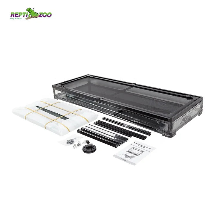 REPTIZOO RK0222 64 Gal Reptile Terrarium Glass Snake Tank Chameleon Cage Bearded Dragon Tank 242L Reptile Enclosure