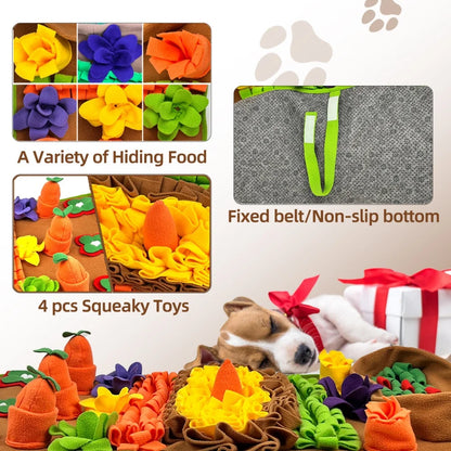 Pet Dog Snuffle Mat Slow Feeding Training Toy for Indoor/Outdoor Activities Wool Fleece Dog Puzzle Toy Pet Stuffy Foraging Pads