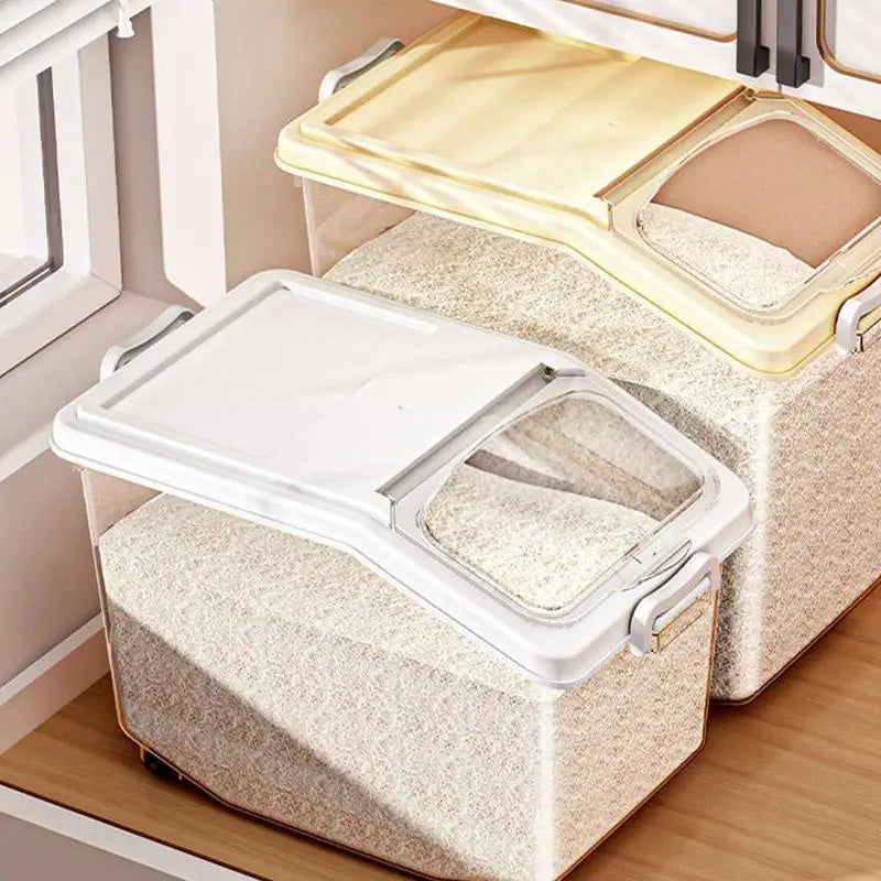 2pcs Kitchen Rice Storage Box Insect Proof and Moisture Proof Dispenser Flour Cereal Bucket Kitchen Organizer Food Container