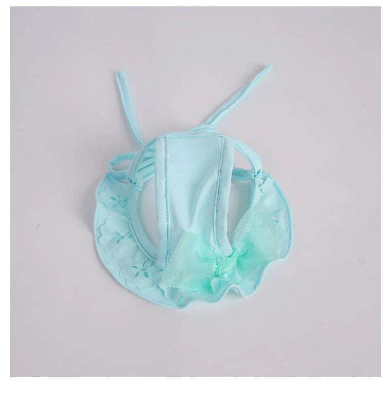Summer New Pet Swimming Clothes Kitten Puppy Camisole Jumpsuit Beautiful Puppy Bikini Dog vest Clothing Swimsuit With Swim Cap