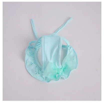 Summer New Pet Swimming Clothes Kitten Puppy Camisole Jumpsuit Beautiful Puppy Bikini Dog vest Clothing Swimsuit With Swim Cap