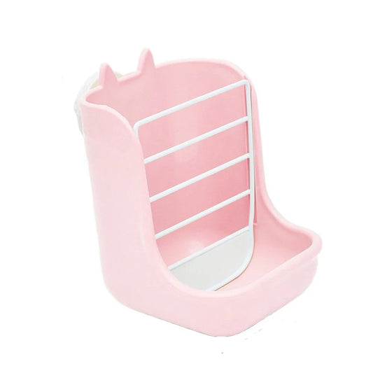 Hanging Rabbit Cage Bowl Anti Scratching Frame Rack 2 in 1 Food Trough Large Capacity Fixable Grass Feeding Rack Bunny