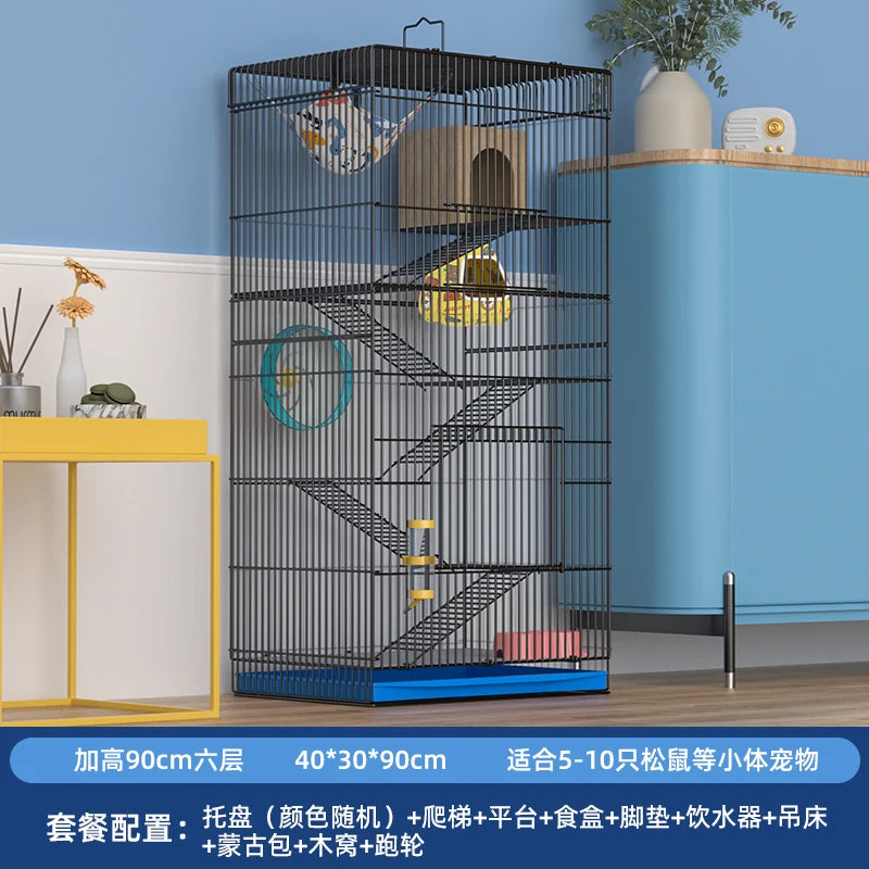 ‌Jumbo Hedgehog Sugar Glider Cage - Reinforced Escape-Proof Habitat, Chew-Resistant Large Base for Rats Hamsters
