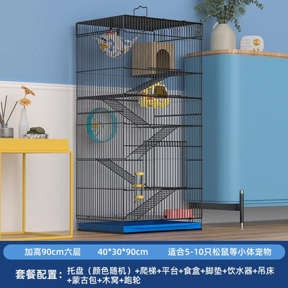 ‌Jumbo Hedgehog Sugar Glider Cage - Reinforced Escape-Proof Habitat, Chew-Resistant Large Base for Rats Hamsters
