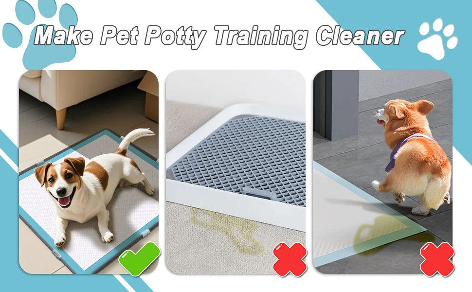 Dog Potty Pad Holder with Raised Edges and Leak-Proof Design - No-Spill Training Pads for Puppies to Safely Protect Floors