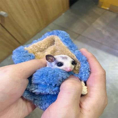 Sugar Glider Pouch Warm Cotton Sugar Glider Nest Portable Sugar Glider Cage Carrier Bag With Drawstring For Squirrels Marmosets