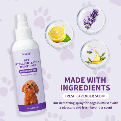 Pet Softness Solution Spray Lavender Essence Deep Cleaning Nourishing Shiny Coat for Dogs Cats