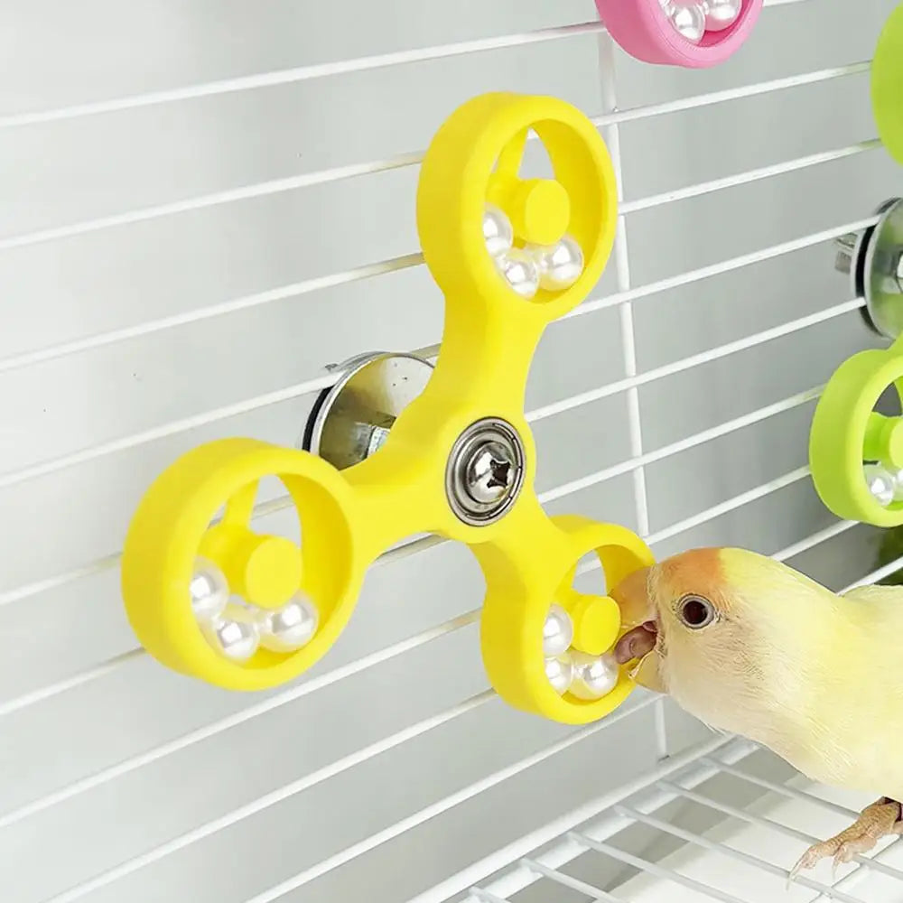 Bird Enrichment Activity Toys Boredom Relief Spinner Wheel windmill bird cage accessories for gnawing and biting