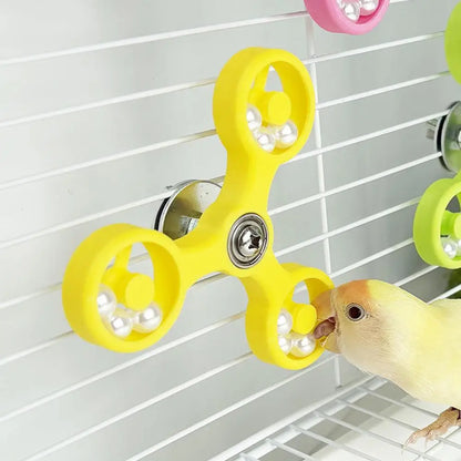 Bird Enrichment Activity Toys Boredom Relief Spinner Wheel windmill bird cage accessories for gnawing and biting