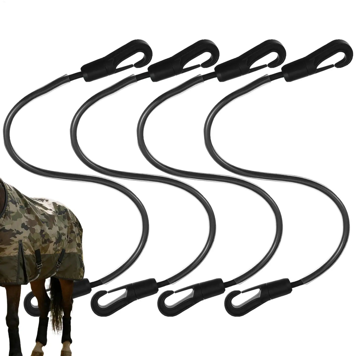 4pcs Horse Blanket Leg Straps with Double-ended clip 21.26 Inches Leg Straps for Horse Blanket Horse care accessories