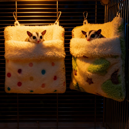 Plush Hammock Pet Swing Bag Warm Rat Sleeping Bag Cloud Pattern Sugar Gliders Sleeping Pouch Soft Comfortable Hamster  Cages