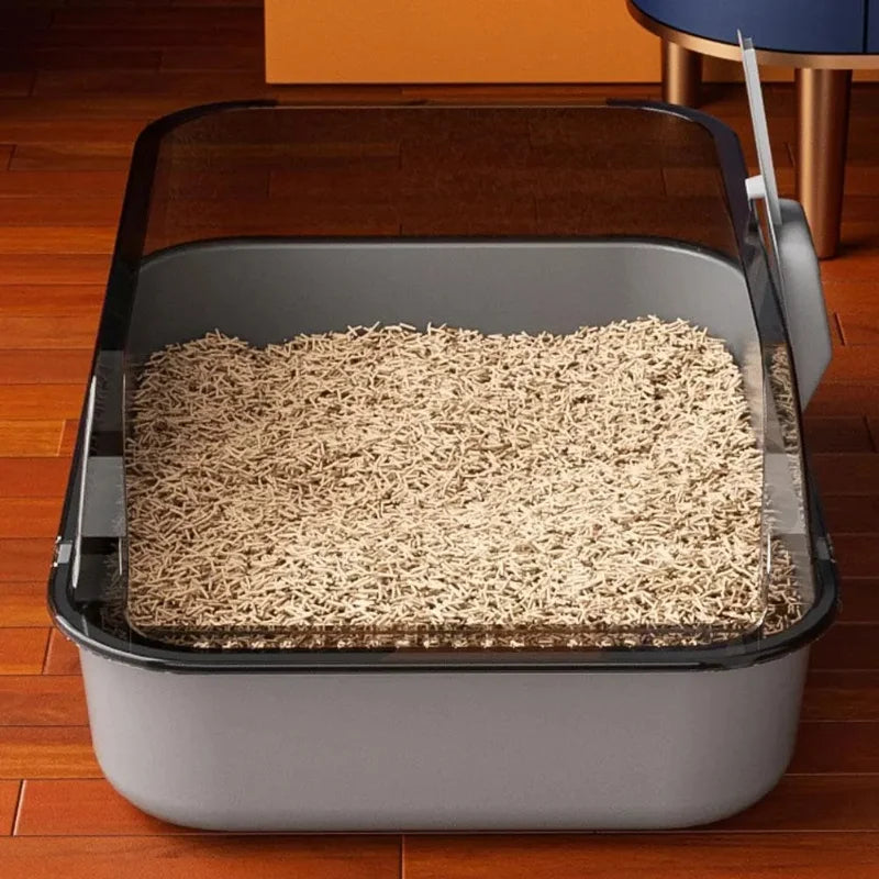Heavy - Duty Semi - Enclosed Litter Box, High Sides Anti - Splashing, Odor - Proof, Large Capacity, Perfect for All Cat Stages