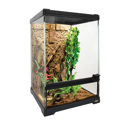 Black Vertical Small Glass Reptile Terrarium/tank/aquarium Bearded Dragon Lizard Cage Tropical Rainforest Ecological Landscape
