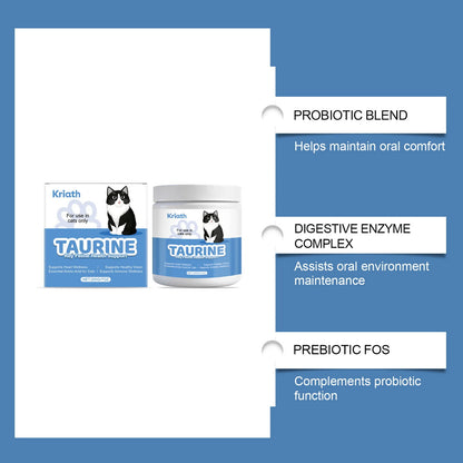 Taurine Powder for Cats Gentle Formula Supports Heart, Vision Overall Health Daily Care Supplement for Comfort and Well-Being