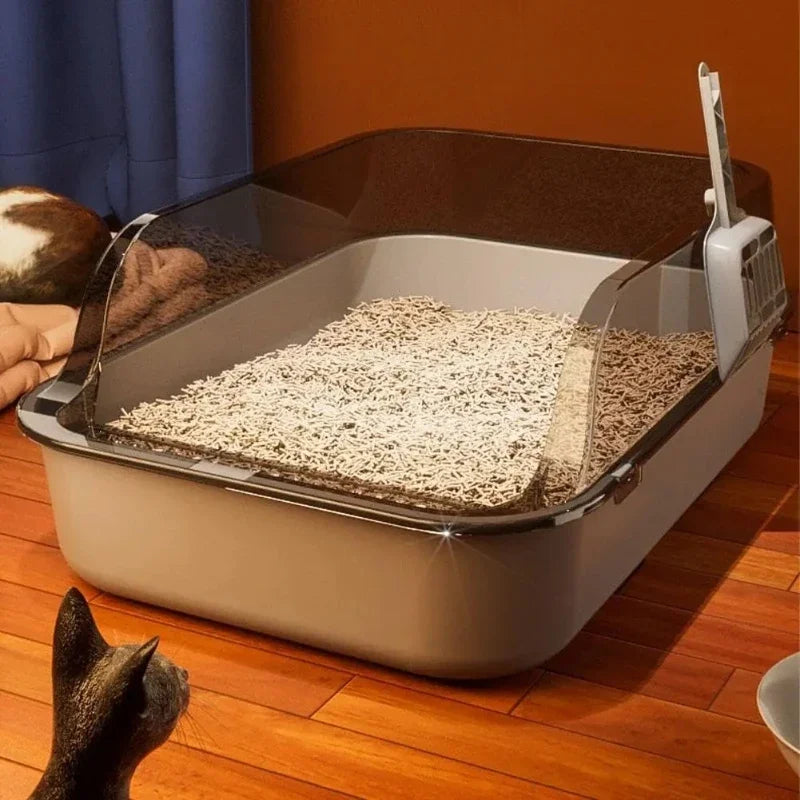 Heavy - Duty Semi - Enclosed Litter Box, High Sides Anti - Splashing, Odor - Proof, Large Capacity, Perfect for All Cat Stages
