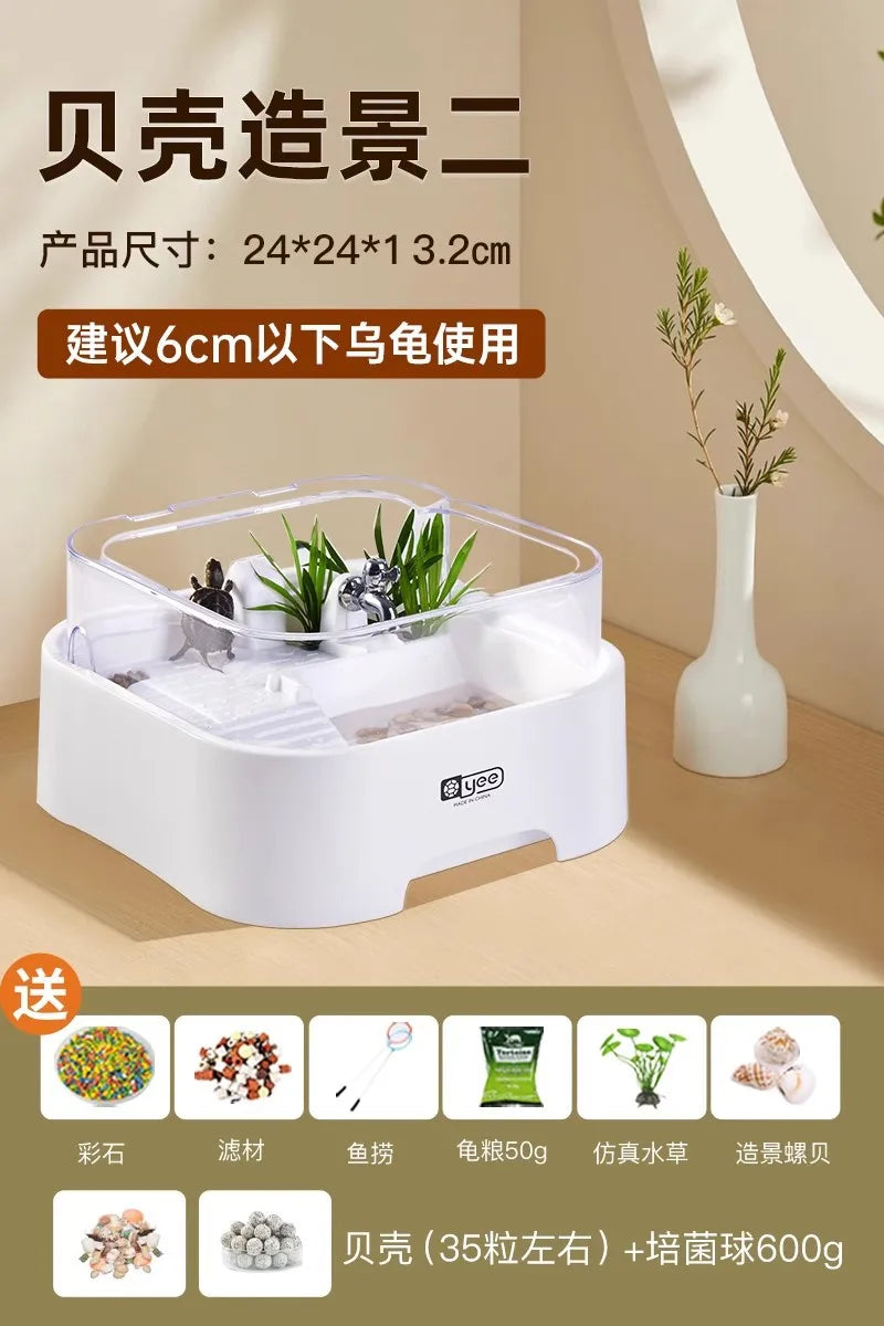 Turtle Tank, Home Brazilian Turtle Pot, Decorative Item, Grass Turtle Breeding Box, Tank Sun Deck