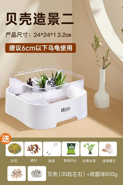 Turtle Tank, Home Brazilian Turtle Pot, Decorative Item, Grass Turtle Breeding Box, Tank Sun Deck
