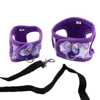 Mice Rat Ferret Outdoor Walking Corset Traction Guinea Pig Clothes Vest Leash Set Chest Strap Harness  Leash Small Pet Products