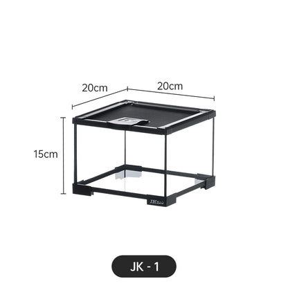 Climbing Pet Glass Tank,Lizard&Frog Habitat,Water Turtle&Hermit Crab Tank,Spider Enclosure for Reptiles,Horned Frog Breeding
