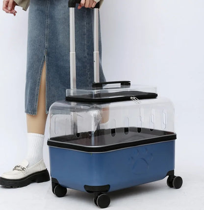 Portable Dog Strollers Carriers Travel Luxury Transparent Cats Strollers Cheap Outdoor Small Medium Suitcase Pets Supplies