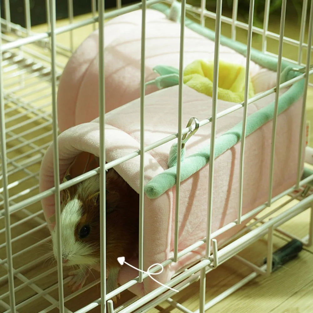 Hamster Right Angle Cage Tunnel Hammock Plush Hamsters Playing Tunnels Winter Warm Cage For Guinea Squirrel Rabbit Chinchilla