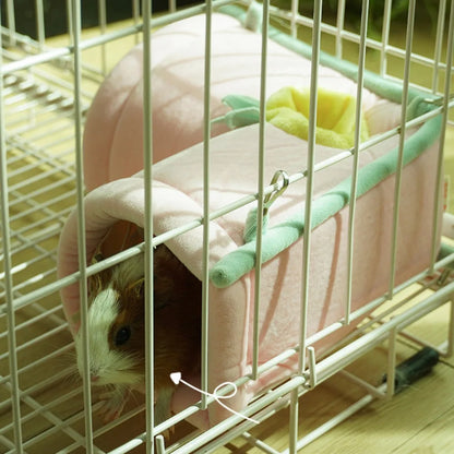 Hamster Right Angle Cage Tunnel Hammock Plush Hamsters Playing Tunnels Winter Warm Cage For Guinea Squirrel Rabbit Chinchilla
