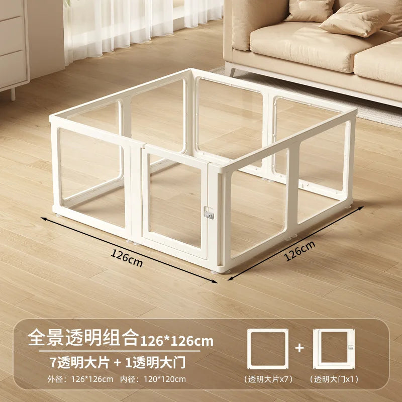 ‌Transparent Acrylic Dog Playpen Safety Pet Fence Non-Scratch Durable Kennel Easy-Clean Indoor House Removable Panels
