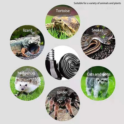 1Pc 220-240V Far Infrared Heating Lamp Black Ceramic E27 Pet Warmer Bulb Brooder Chickens Tortoise Lizard Reptile Light 20-80W