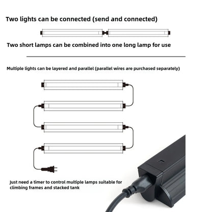 T5 Reptile Light Fixture 8W Reptile Terrarium Hood 5.0/10.0 UVB Light Bulb Fluorescent Tube for Bearded Dragon Lizards Tortoises