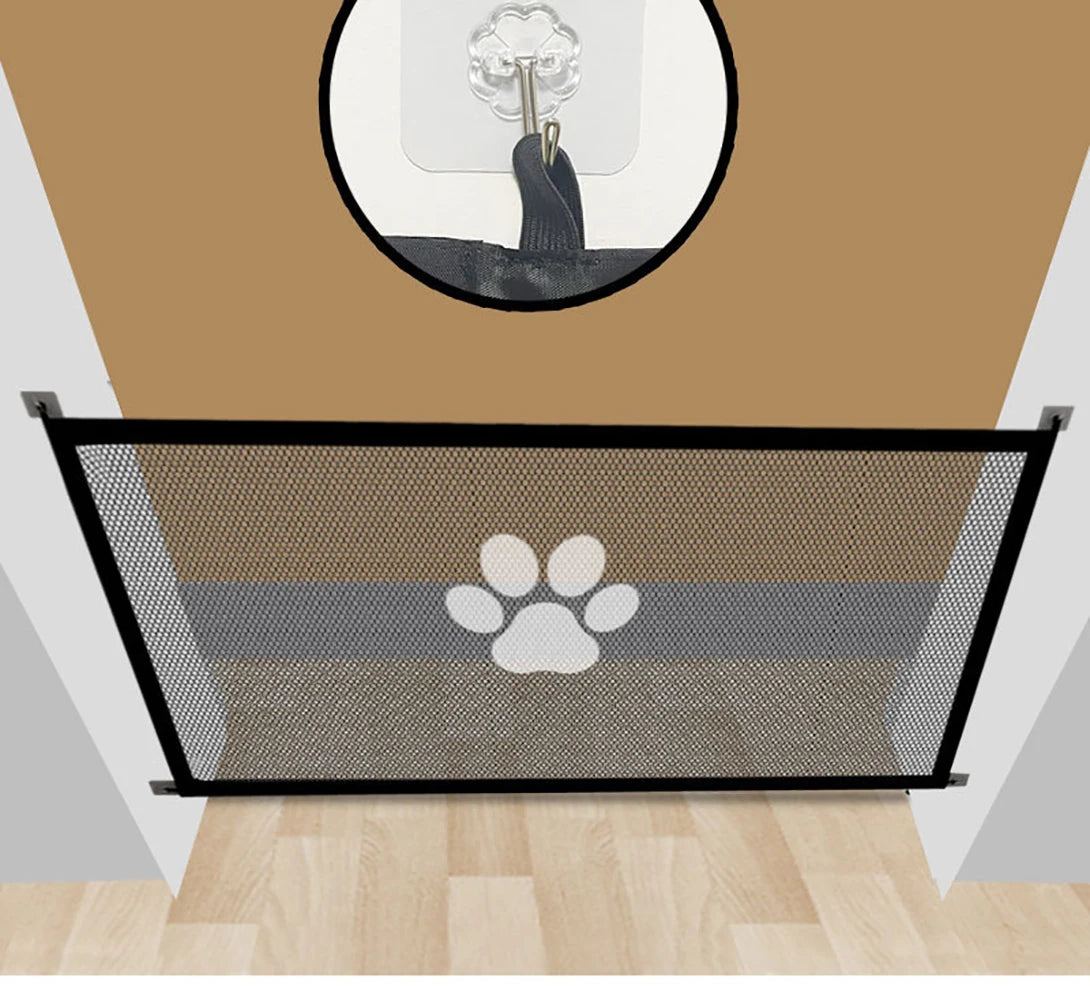Dog Gate Mesh With 4Pcs Hook Dog Fence For Indoor and Outdoor Safe Pet Dog gate Safety Enclosure Pet supplies Dog Safety Fence