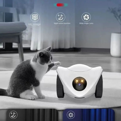 Smart Pet Feeder Camera 1080P HD Automatic Dog Cat Toy Full House Mobile Audio Wifi Interactive Battery-Powered Dog Food