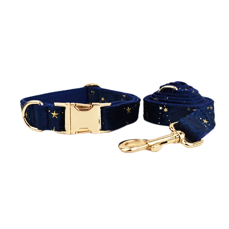 Luxury Fashion Pet Accessories Custom Design Logo Black Bottom Flower Sublimation Dog Collar Leashes Harness Bow Set Star01