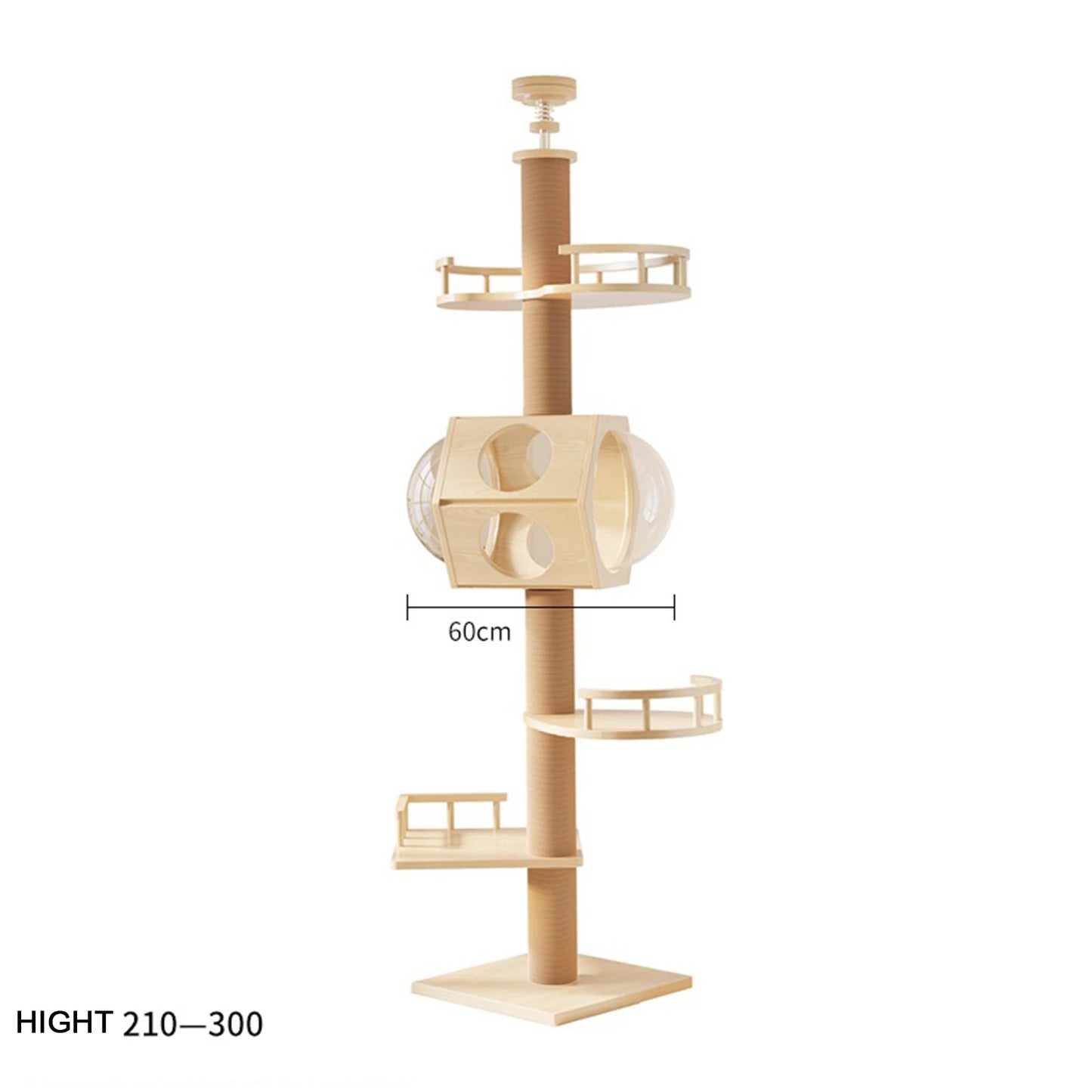 YXT Cat Tree with Cat Nest & Perch – Multi-Cat Shared, All-in-One Floor-to-Ceiling Cat Scratching Po