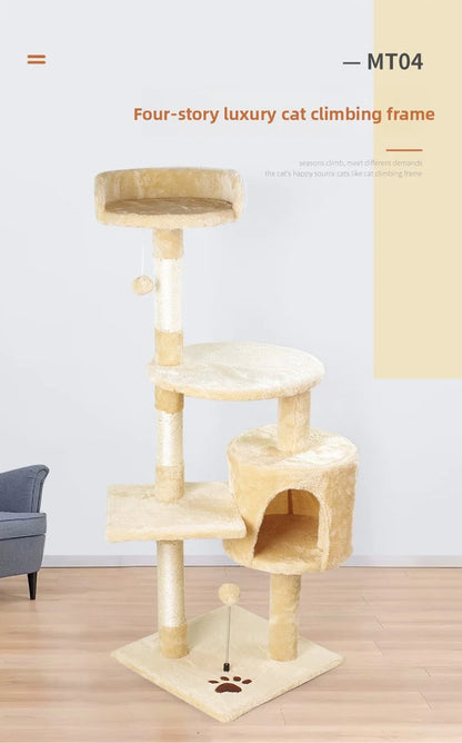 Winter cat climbing frame, wrapped in fabric for warmth, cat villa, cat nest, cat tree, cat jumping platform, pet toys