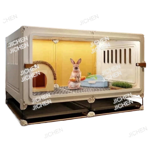 ZQ Rabbit cage Rabbit cage with toilet Rabbit  Household large guinea pig guinea pig Ornamental villa plastic