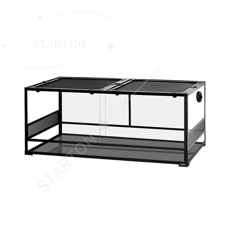 Leopard Gecko Tank Reptile Terrarium Glass Terrariums with Sliding Front Doors