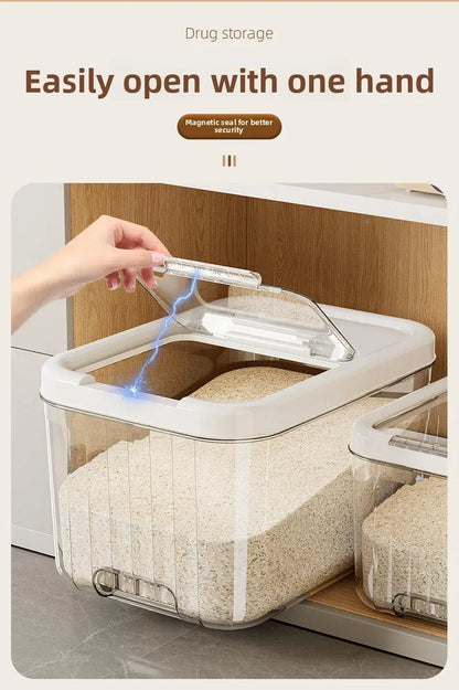 Food ade Rice Storage Box Moisture Proof Bug Resistant Home Use Rice Barrel Wheat Flour Storage Container Nordic Sle Kitc...