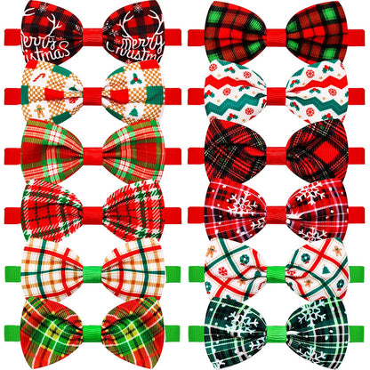 50PCS Adjustable Pet Dog Bow Tie Christmas Style Dog Bowties Neckties Wholesale Pet Collars For Dogs Pet Grooming Accessories