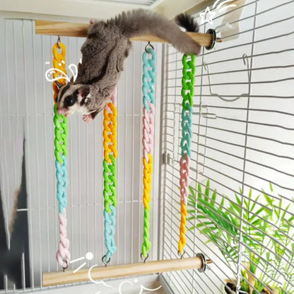 Sugar Glider Climbing Swing hanging Toy Cage Swing for Enrichment Small Pets Sugar Gliders and Hamsters Climbing Chain Swing