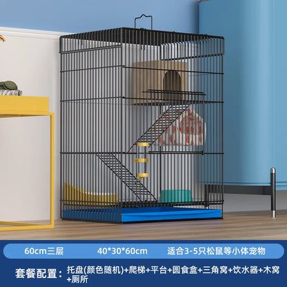 ‌Jumbo Hedgehog Sugar Glider Cage - Reinforced Escape-Proof Habitat, Chew-Resistant Large Base for Rats Hamsters
