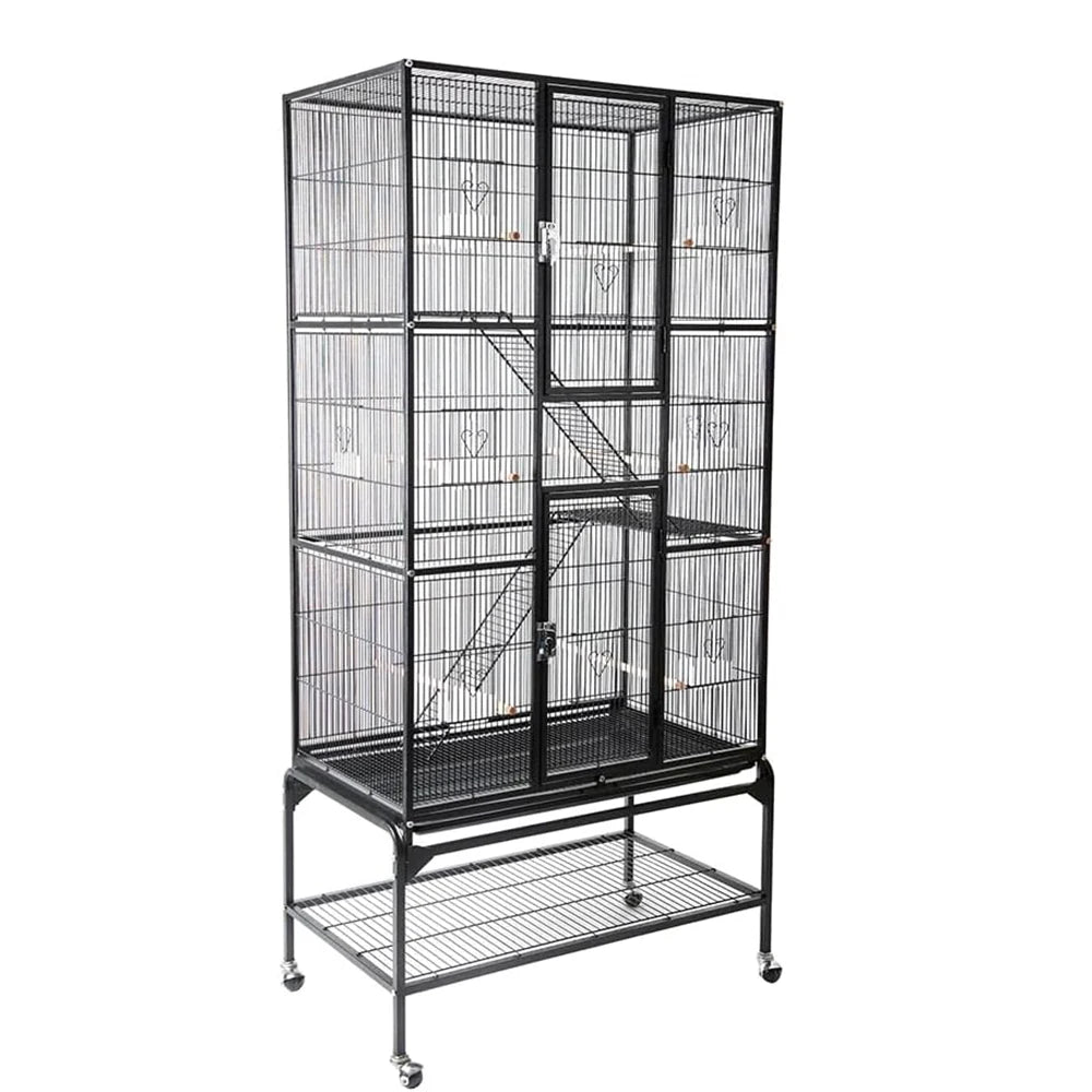 3 Layers Platform Chinchilla Sugar Glider Cockatiel Steel Cage Parrot Bird Cage Large Breeding Aviary Outdoor