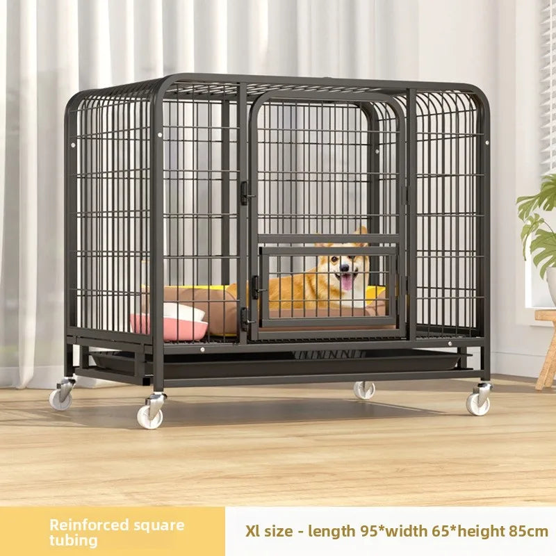 Indoor Large Medium Dog Cage with Toilet Pet Dog House Fence for Samoyed Labr Dog Cages Kennels And Run Outdoor Supplies