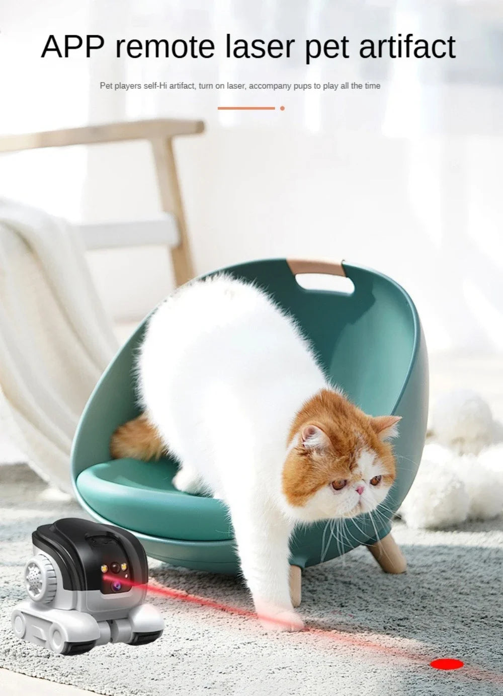 Pet Camera Dual Lens Wifi Camera Robot Pet Tracking Color Night Vision Laser Indication Teasing Remote Monitor Home Camera