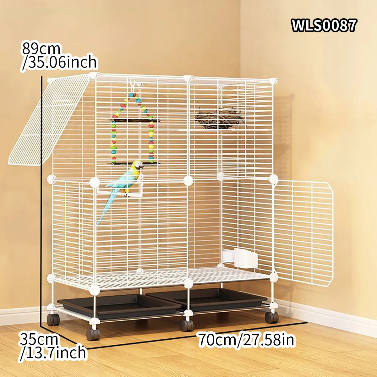 Birdcage Parrot Cage Household Large Tiger Skin Black Phoenix Peony Starling Special Luxury House with Tray