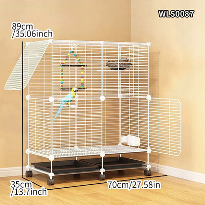 Birdcage Parrot Cage Household Large Tiger Skin Black Phoenix Peony Starling Special Luxury House with Tray