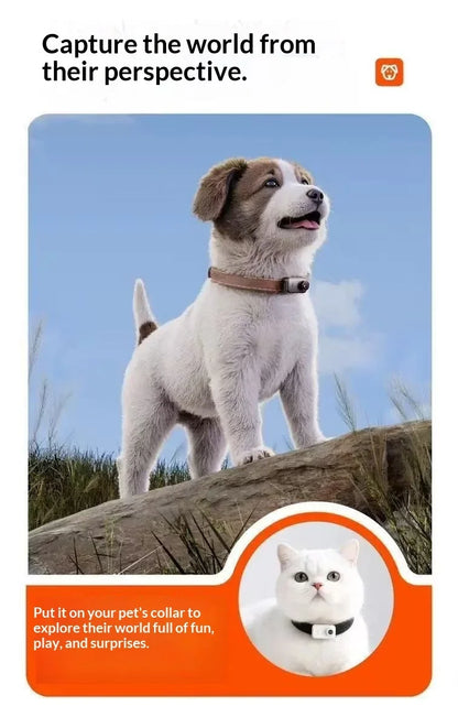Pet Thumb Camera, Portable Outdoor Travel Dog Recorder, Wide-Angle HD Thumb Camera