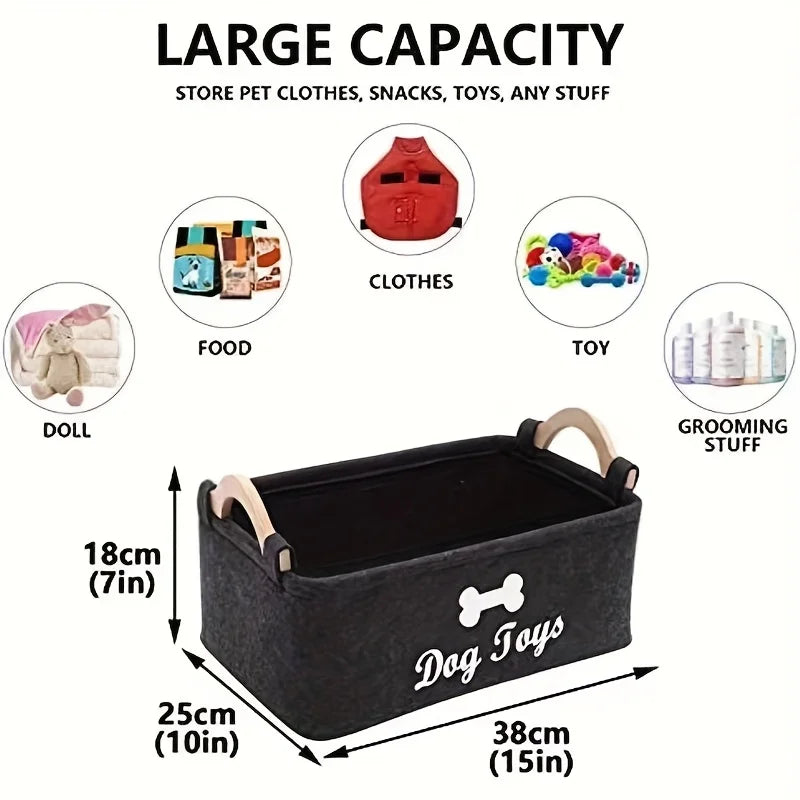 Pet dog toy felt storage box home storage basket dirty clothes storage bag storage basket Pet dog toy felt storage box